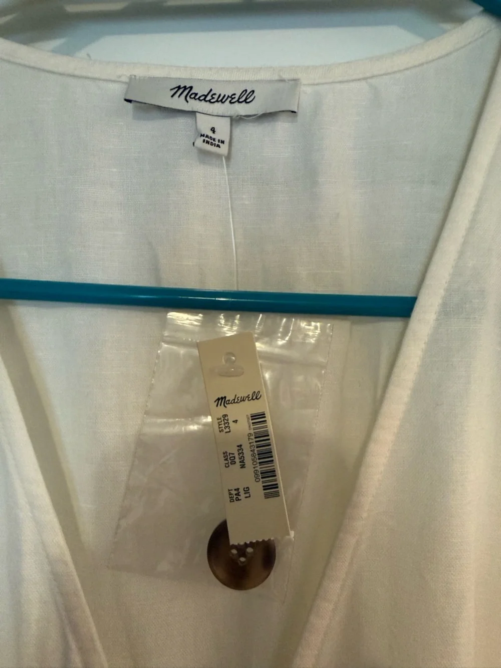 Madewell Cream Sleeveless V-Neck Midi Dress - Picture 2 of 4